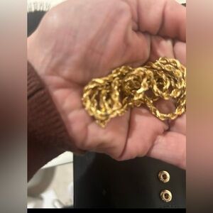 14k ESTATE solid gold heavy SILK  rope chain 24 inch 23.5 grams